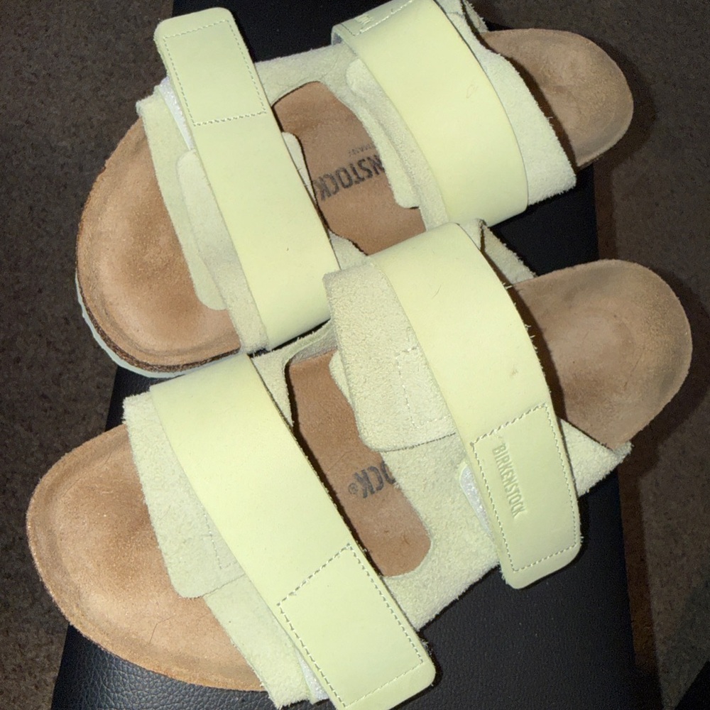 Birkenstock Suede Sandals - Faded Lime
